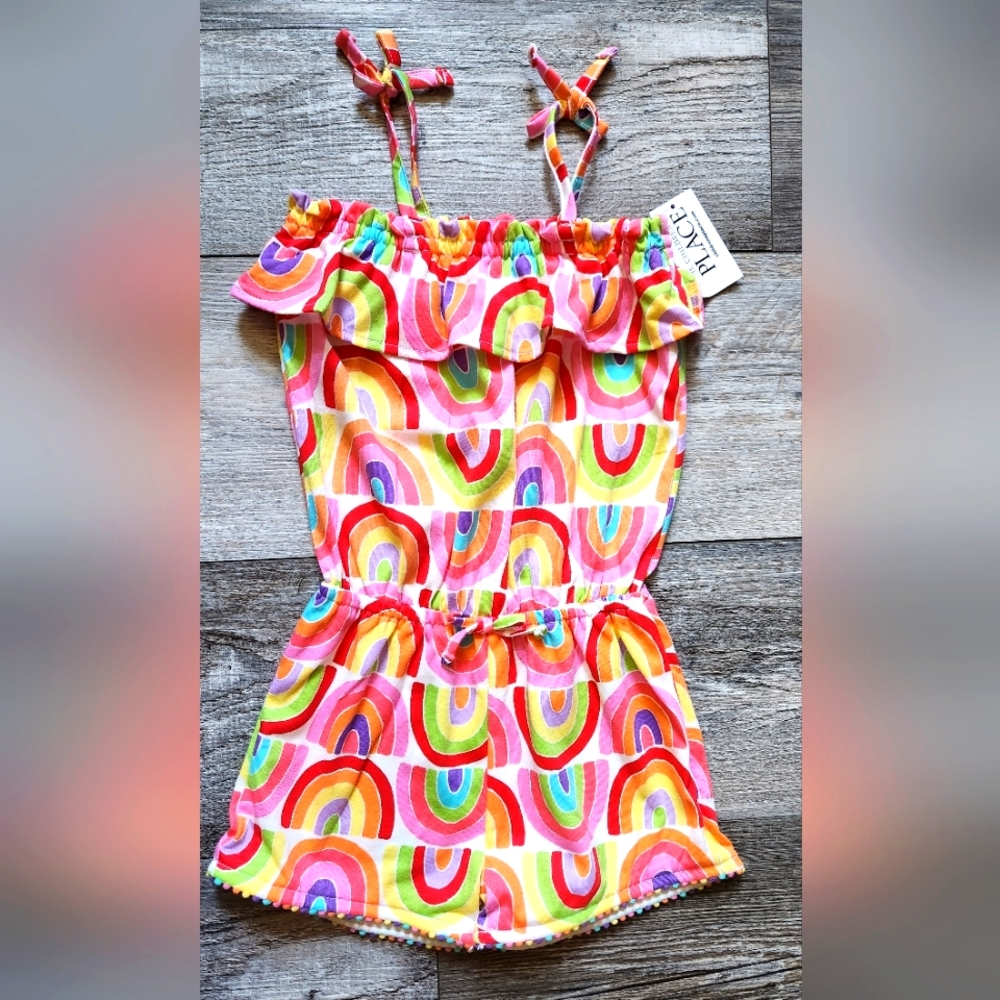 Toddler Girls Over The Rainbow Romper "The Children Place"